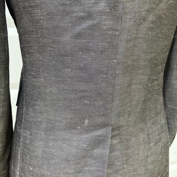 DKNY Blazer Sz 4 Linen Silk Blend Long 2 Button Lightweight Minimalist Preppy - Picture 10 of 13